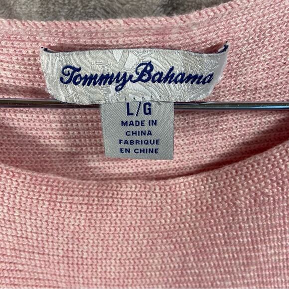 Tommy bahama women sweater L knit pink long sleeve balletcore preppy classic - Picture 2 of 7